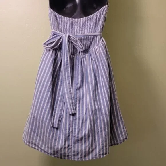 White & Blue Striped Strapless Mossimo Supply Co. Dress, Size L - Picture 4 of 10